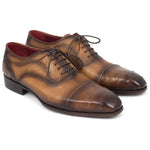Paul Parkman Genuine Ostrich Captoe Oxfords Camel