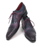 Paul Parkman Genuine Ostrich Captoe Oxfords Purple