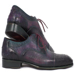Paul Parkman Genuine Ostrich Captoe Oxfords Purple