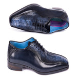 Paul Parkman Genuine Ostrich Leg Bicycle Toe Oxfords Navy