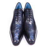 Paul Parkman Navy Genuine Ostrich Leg Bicycle Toe Oxfords (ID#94DLNVY) main image 0