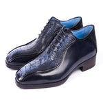 Paul Parkman Genuine Ostrich Leg Bicycle Toe Oxfords Navy