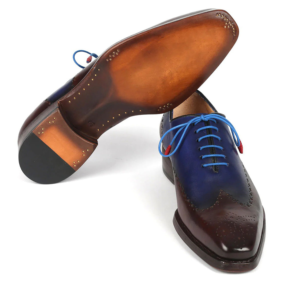 Paul Parkman Goodyear Welt Oxford Shoes Brown / Blue