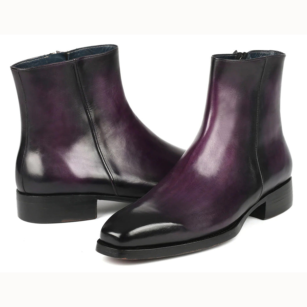 Paul Parkman Goodyear Welt Side Zipper Boots Purple