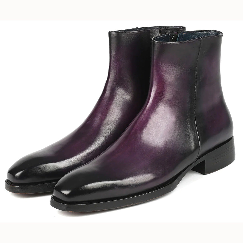 Paul Parkman Goodyear Welt Side Zipper Boots Purple