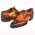 Paul Parkman Goodyear Welt Wingtip Derby Shoes Olive / Tan