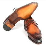 Paul Parkman Goodyear Welt Wingtip Derby Shoes Olive / Tan
