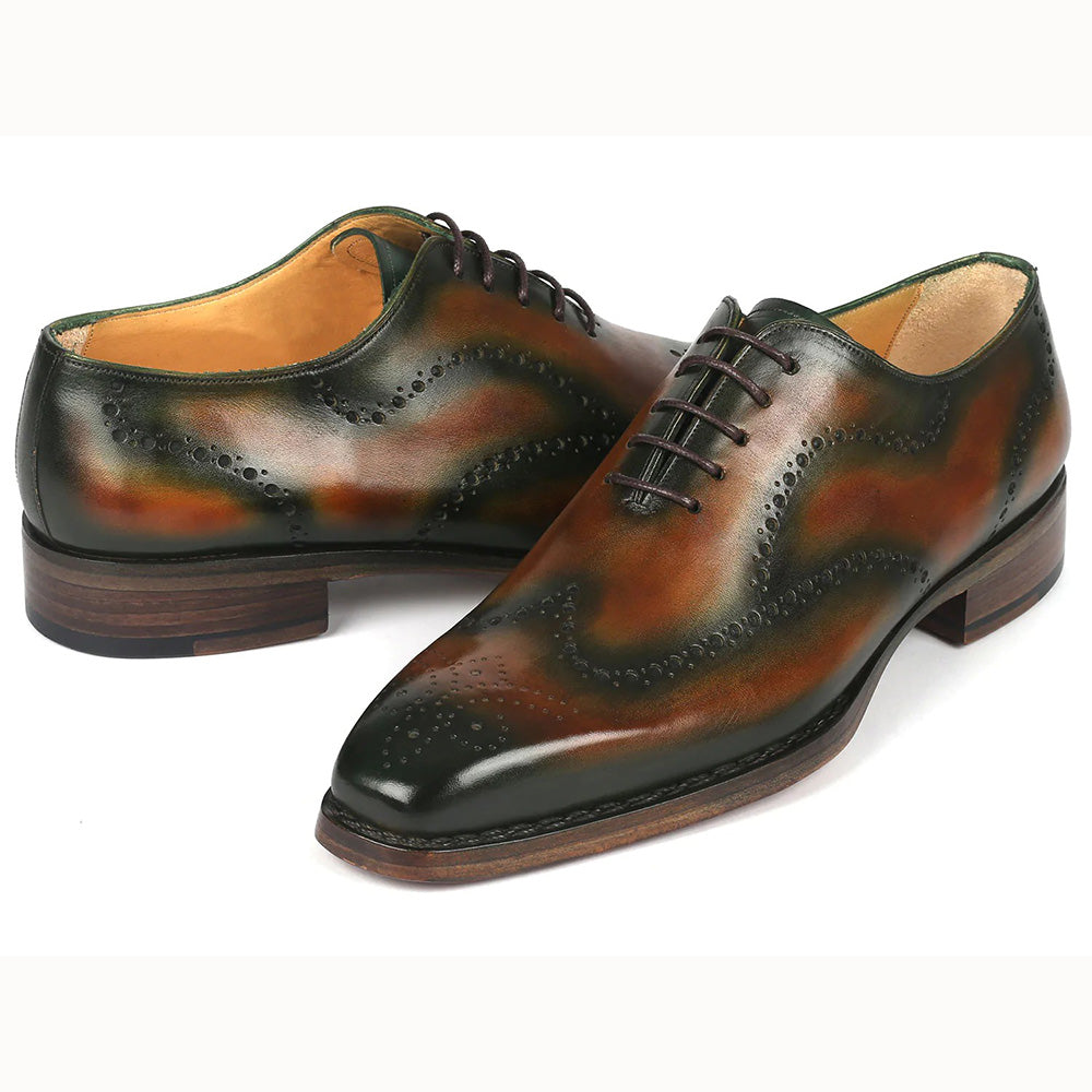 Paul Parkman Goodyear Welted Oxford Shoes Brown / Green