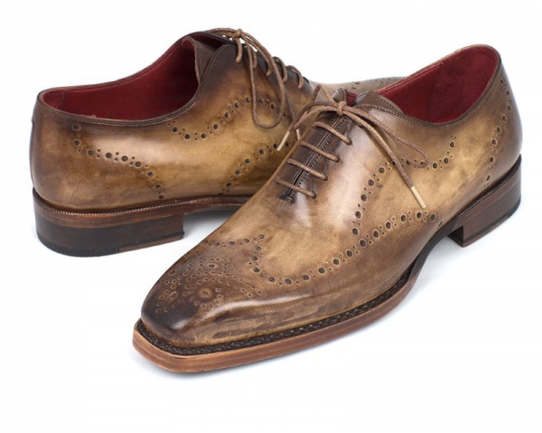 Paul Parkman Goodyear Welted Wingtip Oxfords Antique Tan