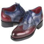 Paul Parkman Goodyear Welted Wingtip Oxfords Bordeuax Grey Blue