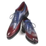 Paul Parkman Goodyear Welted Wingtip Oxfords Bordeuax Grey Blue