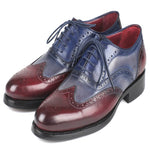 Paul Parkman Goodyear Welted Wingtip Oxfords Bordeuax Grey Blue