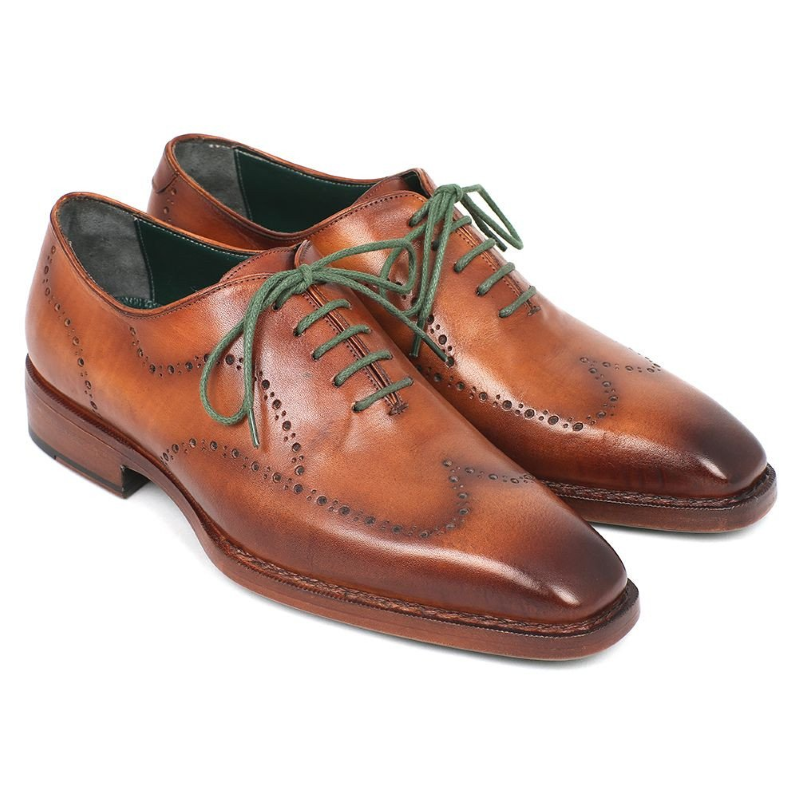 Paul Parkman Goodyear Welted Wingtip Shoes Camel