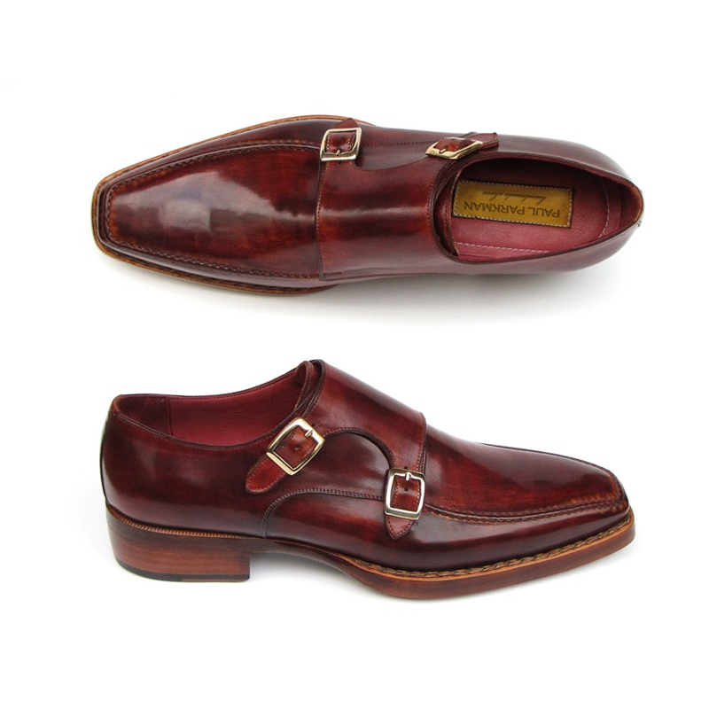 Paul Parkman Double Monk Strap Shoes Bordeaux