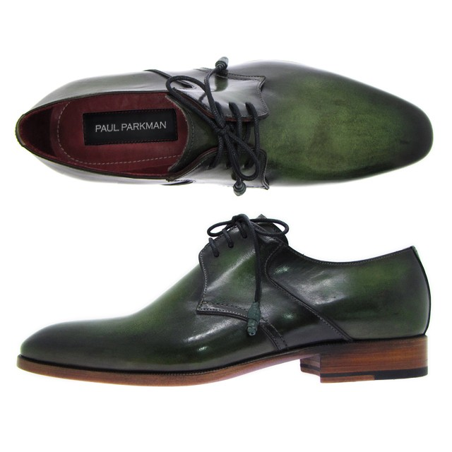 Paul Parkman Hand Painted Derby Shoes Green