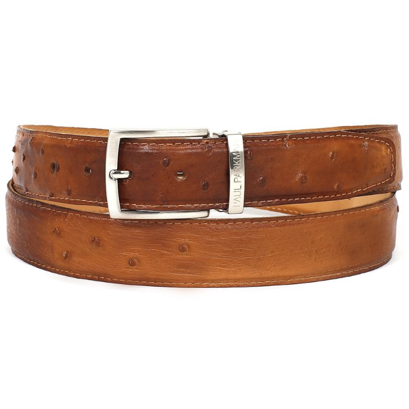 Paul Parkman Hand Painted Ostrich Quill Belt Camel