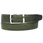 Paul Parkman Hand Painted Ostrich Quill Belt Green