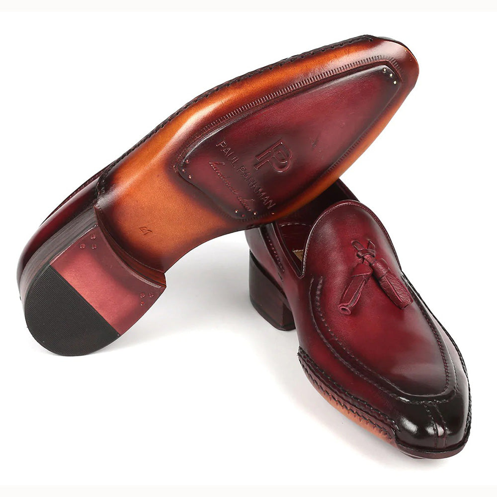 Paul Parkman Hand-Sewn Tassel Loafers Bordeaux