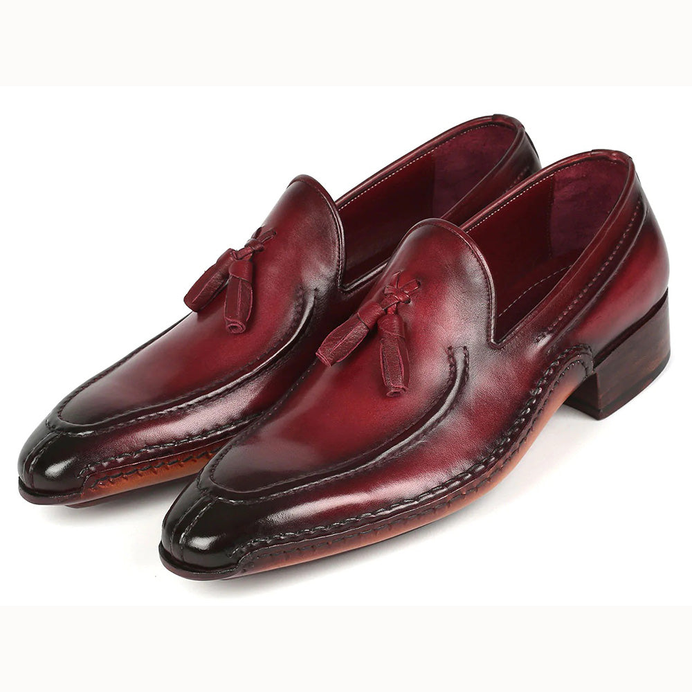 Paul Parkman Hand-Sewn Tassel Loafers Bordeaux