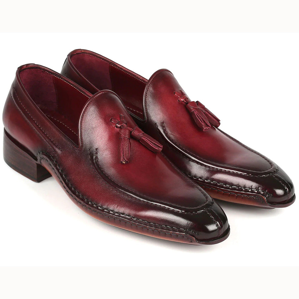 Paul Parkman Hand-Sewn Tassel Loafers Bordeaux