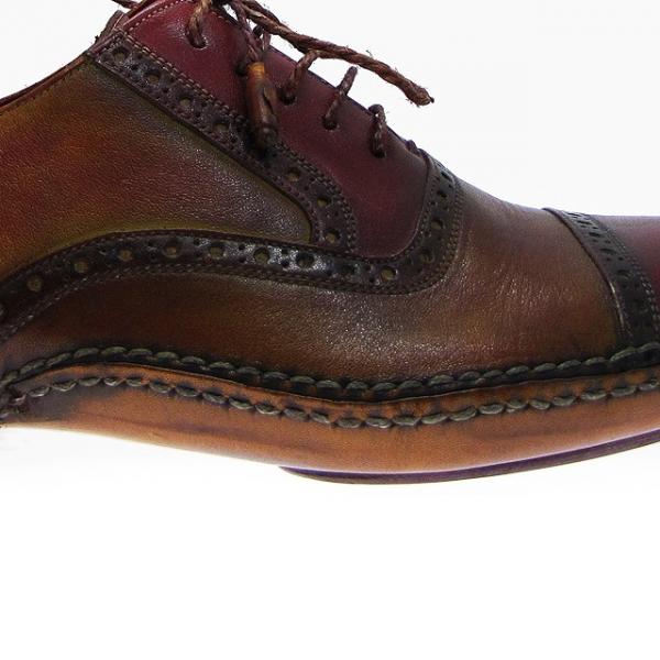 Paul Parkman Handmade Cap Toe Brogues Bordeaux/Tobacco