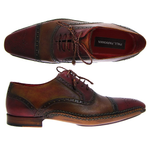 Paul Parkman Handmade Cap Toe Brogues Bordeaux/Tobacco