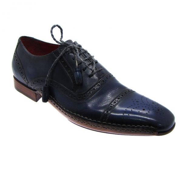 Paul Parkman Handmade Cap Toe Brogues Navy