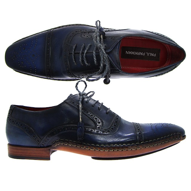 Paul Parkman Handmade Cap Toe Brogues Navy