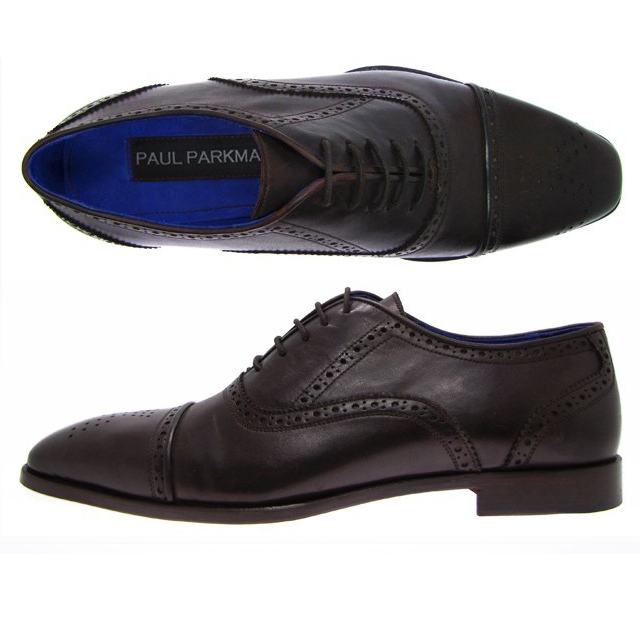 Paul Parkman Handmade Cap Toe Oxfords Dark Brown