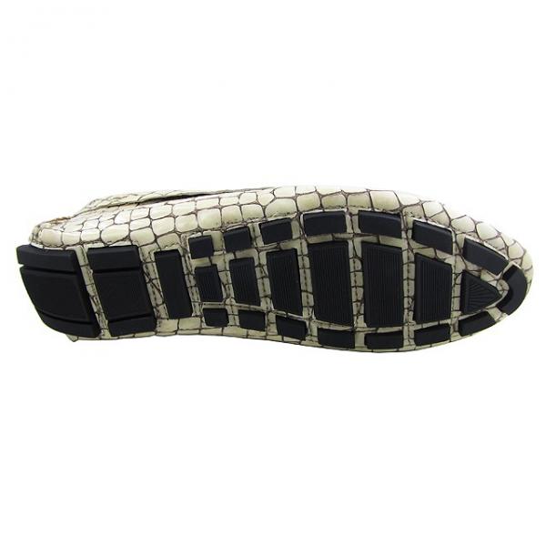 Paul Parkman Handmade Croco Driving Moccasins Beige 
