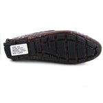 Paul Parkman Handmade Croco Driving Moccasins Brown