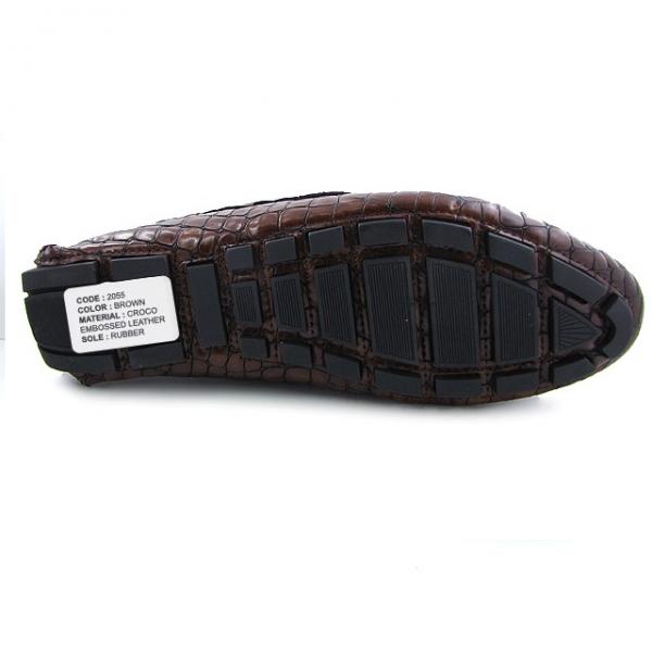 Paul Parkman Handmade Croco Driving Moccasins Brown