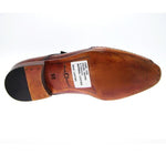 Paul Parkman Handmade Monk Strap Shoes Burnished Brown