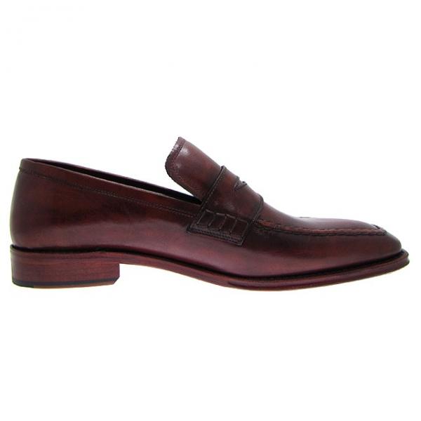 Paul Parkman Handmade Penny Loafers Antiqued Bordeaux