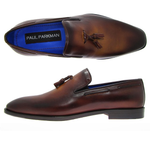 Paul Parkman Handmade Tassel Loafers Burnished Walnut
