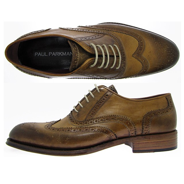 Paul Parkman Handmade Wingtip Brogues Burnished Olive