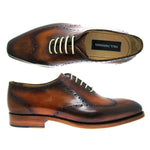 Paul Parkman Handmade Wingtip Wholecut Brogues Brown