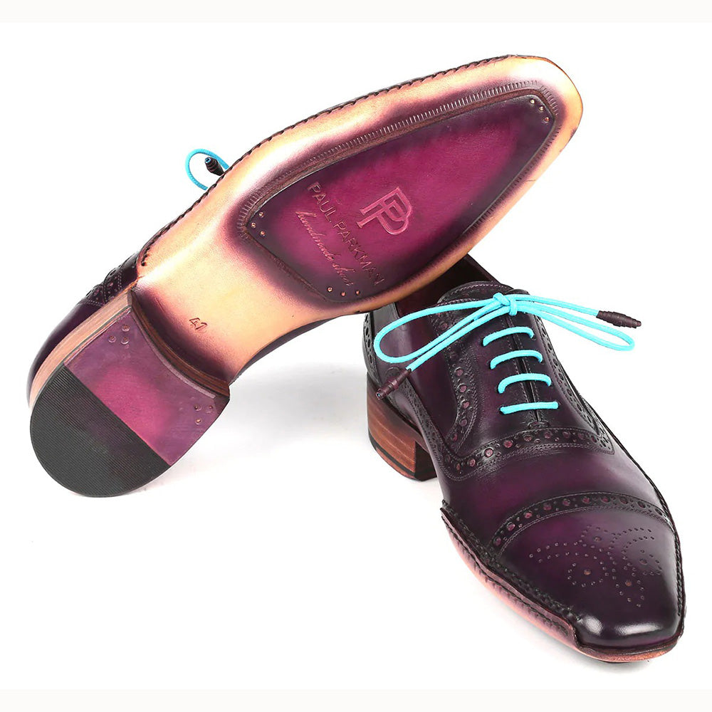 Paul Parkman Handsewn Captoe Oxfords Purple
