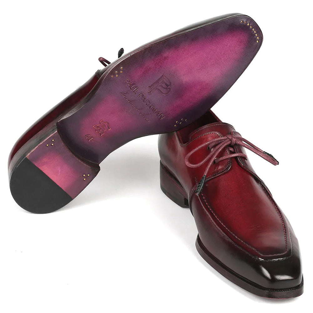 Paul Parkman Leather Apron Derby Shoes Bordeaux
