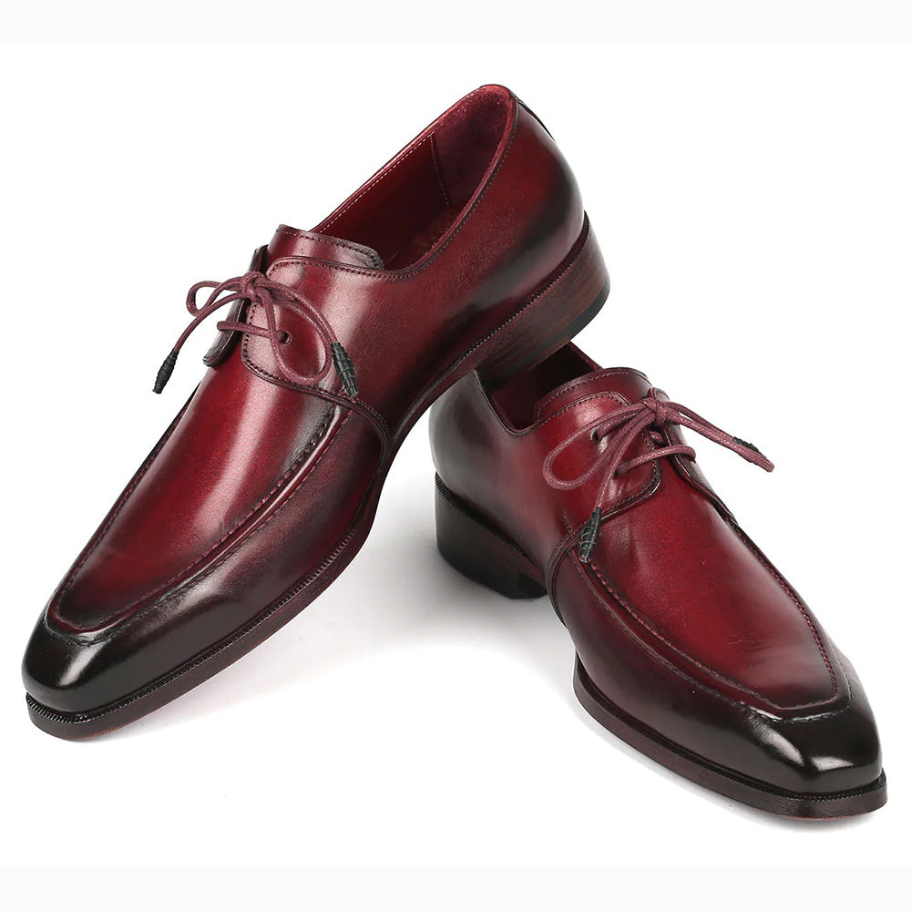 Paul Parkman Leather Apron Derby Shoes Bordeaux