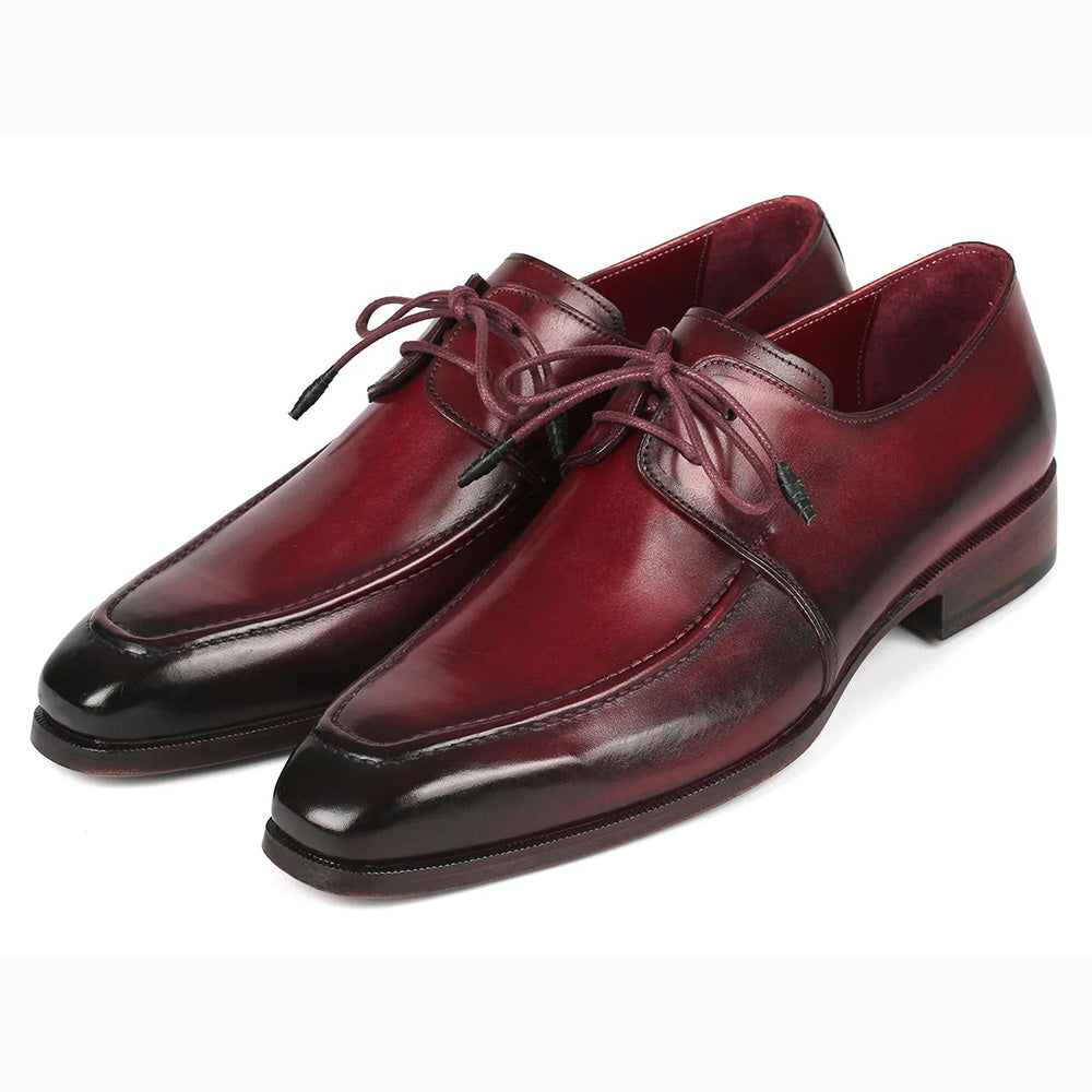 Paul Parkman Leather Apron Derby Shoes Bordeaux