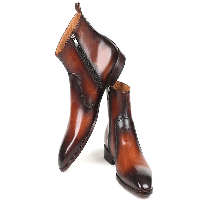 Paul Parkman Leather Boots Burnished Brown