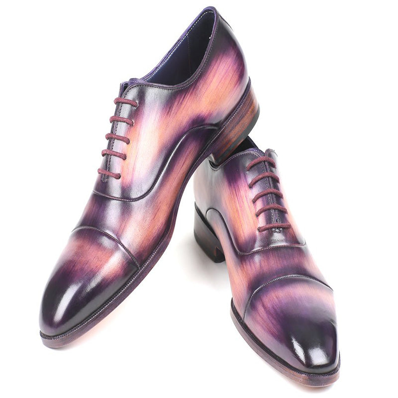 Paul Parkman Leather Cap Toe Oxfords Purple