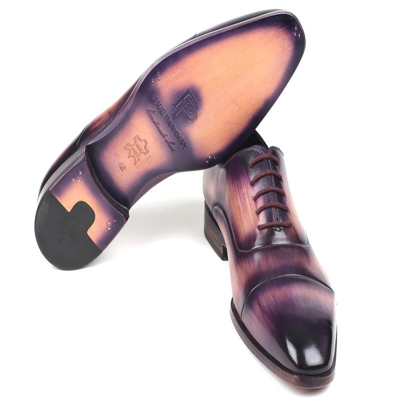 Paul Parkman Leather Cap Toe Oxfords Purple