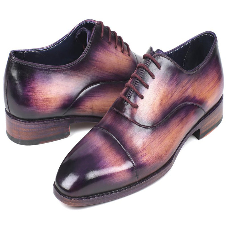 Paul Parkman Leather Cap Toe Oxfords Purple