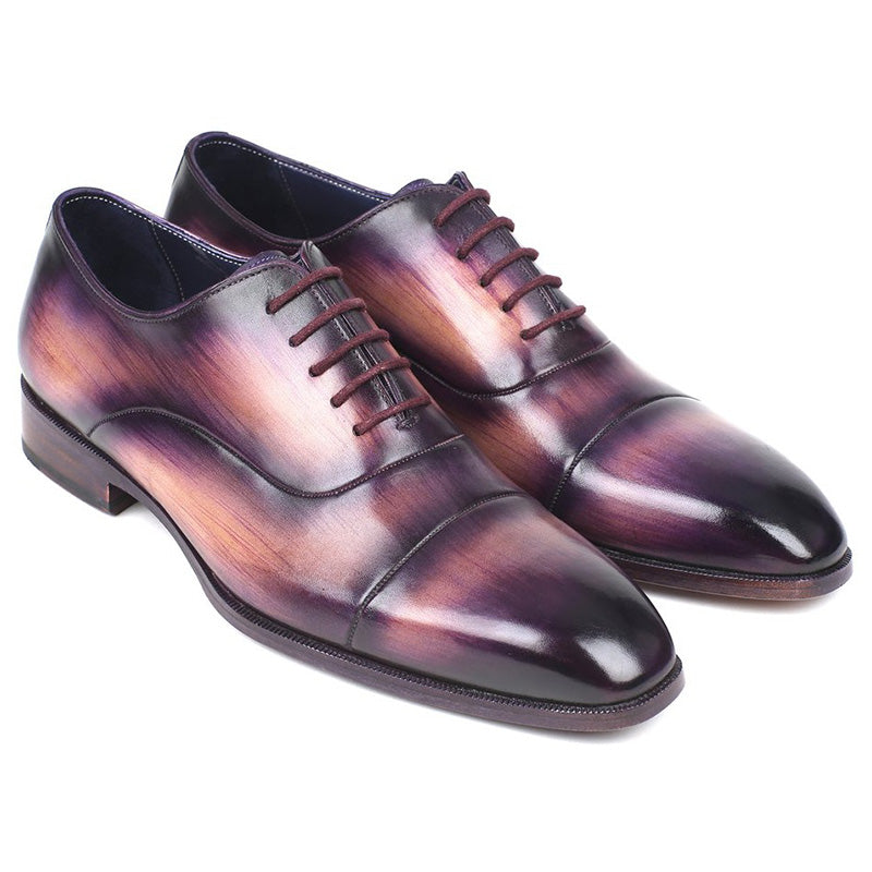 Paul Parkman Leather Cap Toe Oxfords Purple