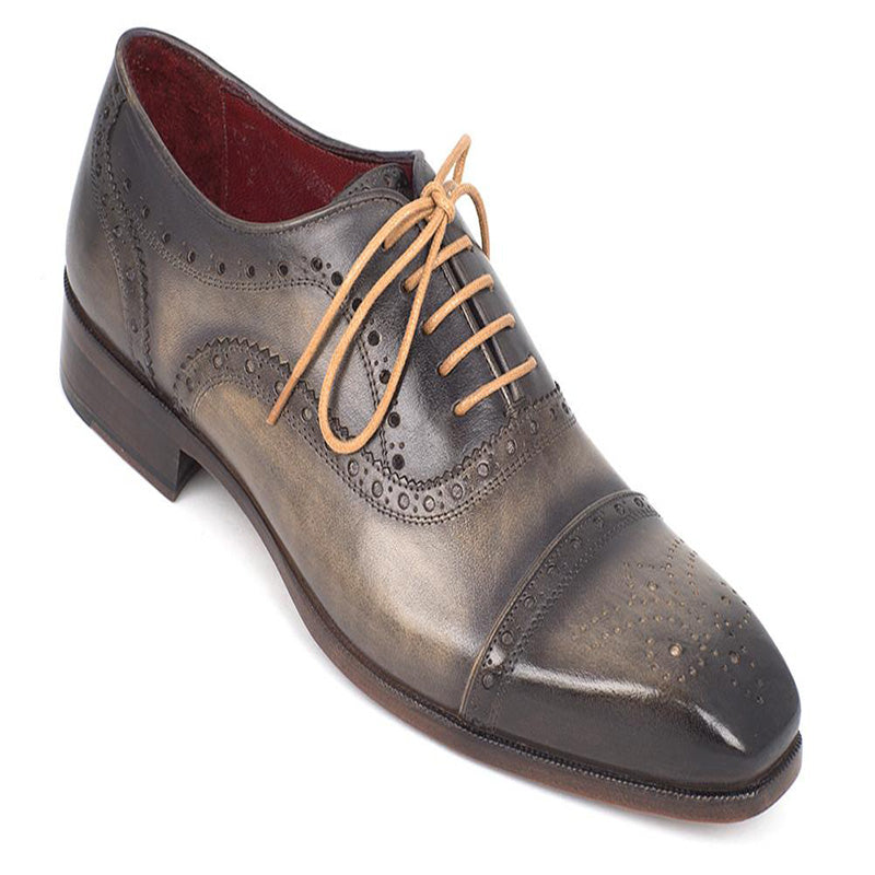 Paul Parkman Leather Captoe Oxfords Gray