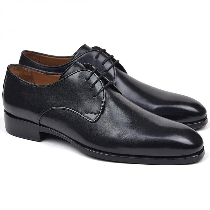 Paul Parkman Leather Derby Shoes Black