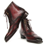 Paul Parkman Leather Goodyear Welted Wingtip Boots Bordeaux