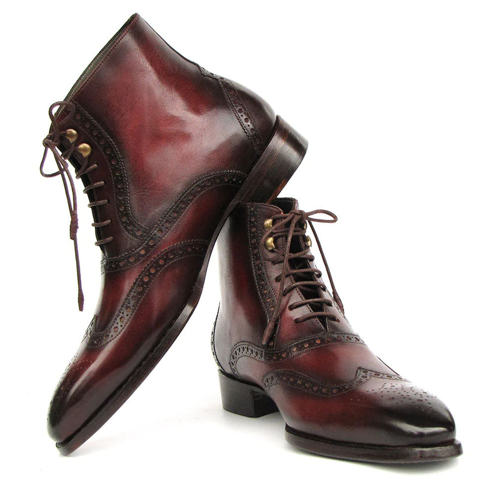Paul Parkman Leather Goodyear Welted Wingtip Boots Bordeaux